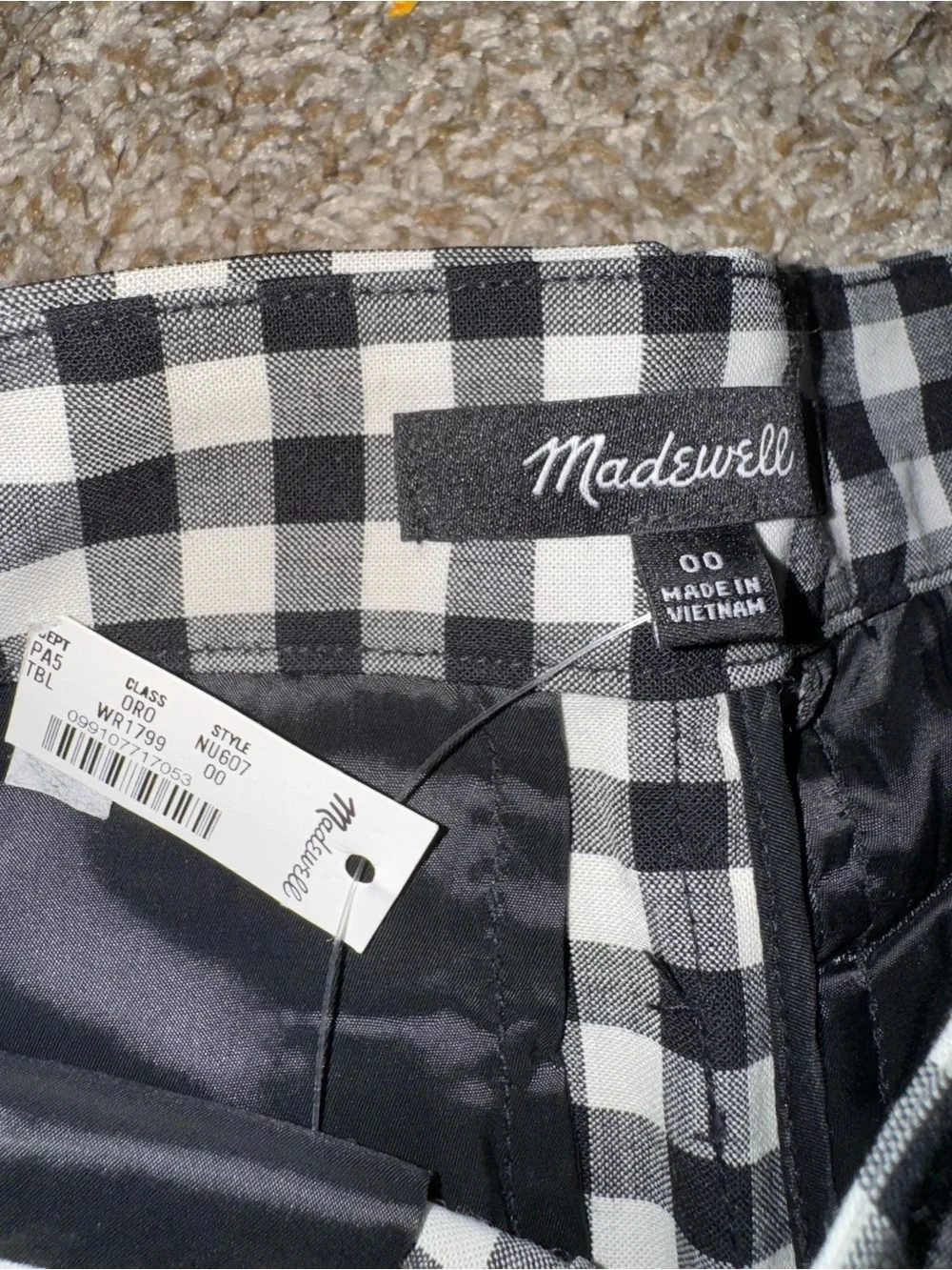 Madewell Black & White Gingham Pleated Skort - Picture 5 of 6